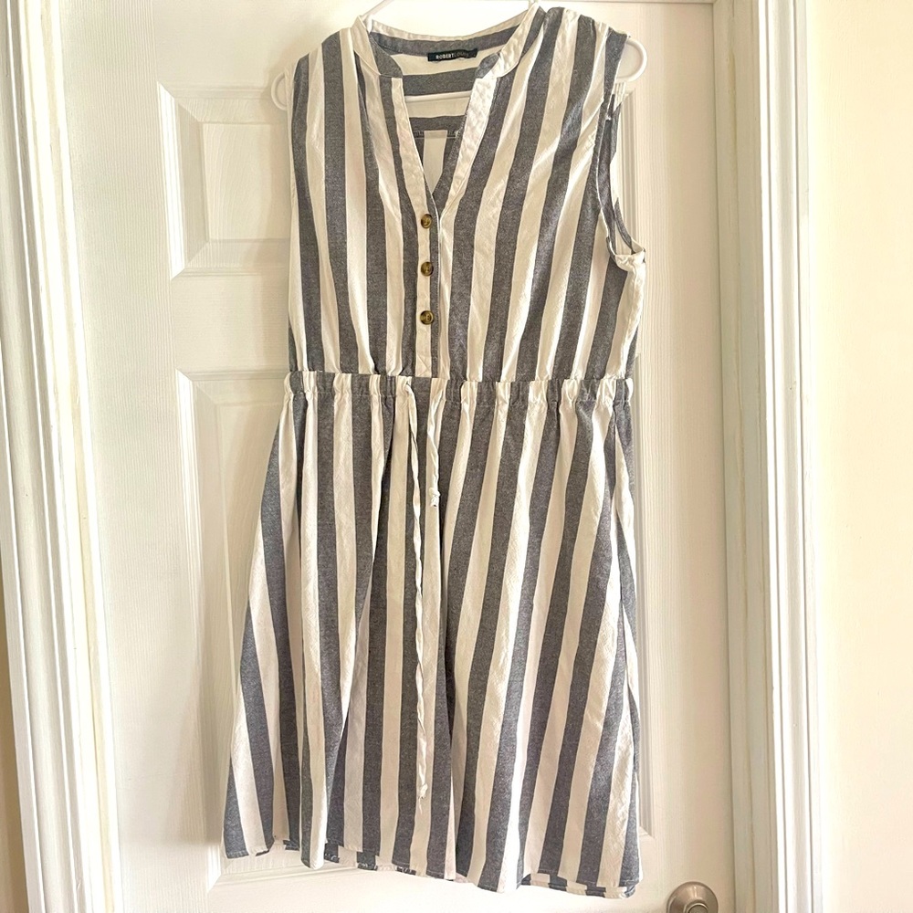 Grey and white stripped dress